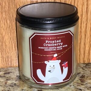 Bath and Body Works Frosted Cranberry Scented Candle Essential Oils 7 oz